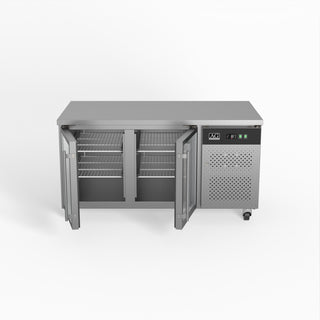 AG Two Door Commercial Glass Door Worktop / Under Bench Display Fridge- AG Equipment AG-PAX2100TNG