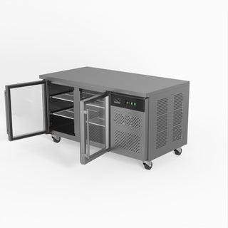 AG Two Door Commercial Glass Door Worktop / Under Bench Display Fridge- AG Equipment AG-PAX2100TNG