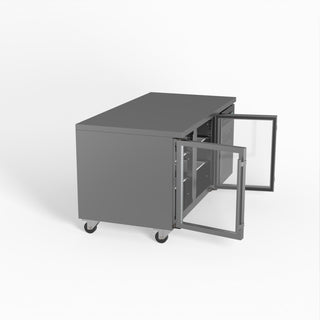 AG Two Door Commercial Glass Door Worktop / Under Bench Display Fridge- AG Equipment AG-PAX2100TNG