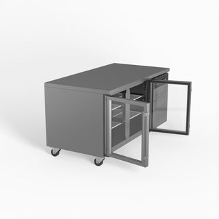 AG Two Door Commercial Glass Door Worktop / Under Bench Display Fridge- AG Equipment AG-PAX2100TNG