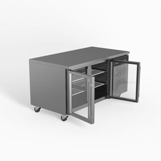 AG Two Door Commercial Glass Door Worktop / Under Bench Display Fridge- AG Equipment AG-PAX2100TNG