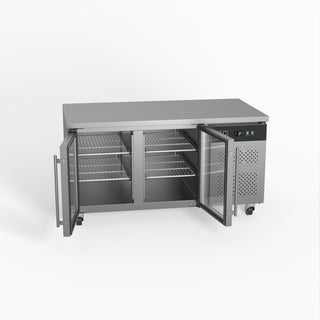 AG Two Door Commercial Glass Door Worktop / Under Bench Display Fridge- AG Equipment AG-PAX2100TNG