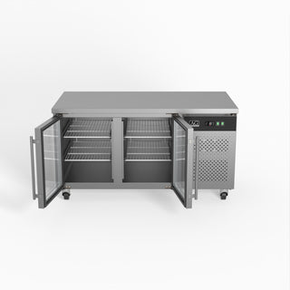 AG Two Door Commercial Glass Door Worktop / Under Bench Display Fridge- AG Equipment AG-PAX2100TNG