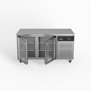 AG Two Door Commercial Glass Door Worktop / Under Bench Display Fridge- AG Equipment AG-PAX2100TNG