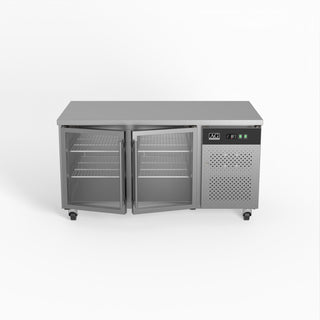 AG Two Door Commercial Glass Door Worktop / Under Bench Display Fridge- AG Equipment AG-PAX2100TNG