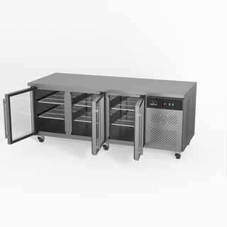 AG Three Door Commercial Glass Door Worktop / Under Bench Display Fridge 800mm Depth- AG Equipment AG-PAX3100TNG