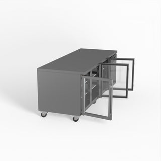 AG Three Door Commercial Glass Door Worktop / Under Bench Display Fridge 800mm Depth- AG Equipment AG-PAX3100TNG