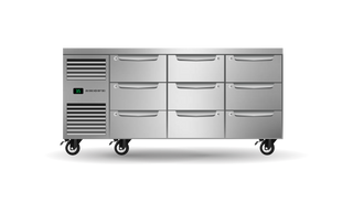 Skope ProSpec Nine Drawer Three Bay Underbench GN 1/1 Fridge 432L - PG11.UBR.3.D9
