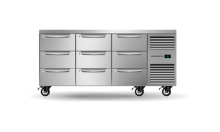 Skope ProSpec Nine Drawer Three Bay Underbench GN 1/1 Right Hand Fridge 432L - PG11.UBR.3.D9.RH