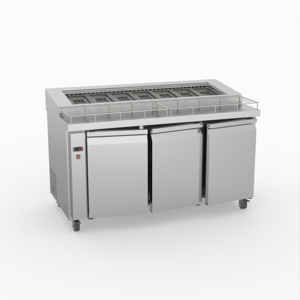 Thermaster Three Door Deluxe Pizza Prep Bench PWB150