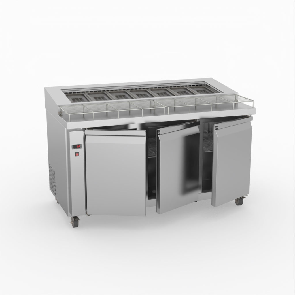 Thermaster Three Door Deluxe Pizza Prep Bench PWB150