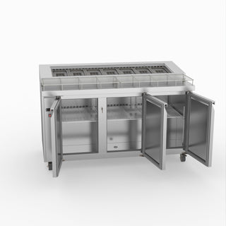 Thermaster Three Door Deluxe Pizza Prep Bench PWB150