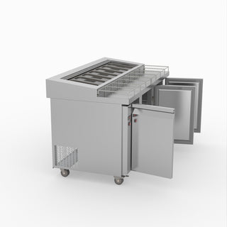 Thermaster Three Door Deluxe Pizza Prep Bench PWB150