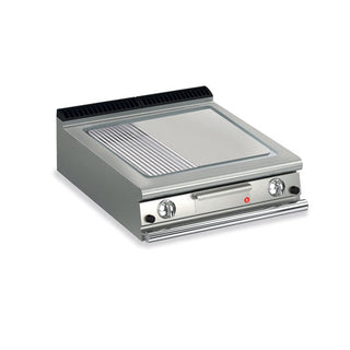 Baron 2 Burner Gas Fry Top With 2/3 Smooth 1/3 Ribbed Mild Steel Plate Q70SFT/G820