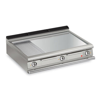 Baron 3 Burner Electric Fry Top With 2/3 Smooth 1/3 Ribbed Chrome Plate And Thermostatic Control Q90FT/E1225