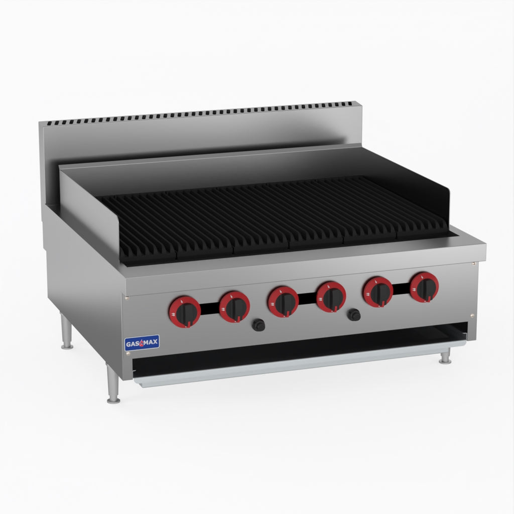 Natural Gas 6 Burner Char Grill Top - GasMax QR-36E