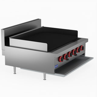 Natural Gas 6 Burner Char Grill Top - GasMax QR-36E