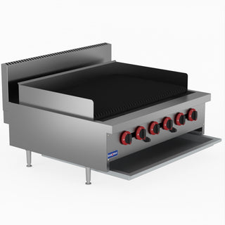 Natural Gas 6 Burner Char Grill Top - GasMax QR-36E