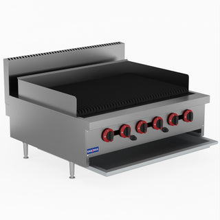 Natural Gas 6 Burner Char Grill Top - GasMax QR-36E