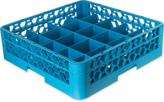 Carlisle OptiClean Blue 20 Compartment Divided Rack with one open extender 500mm x 500mm x 140mm - RC20-114