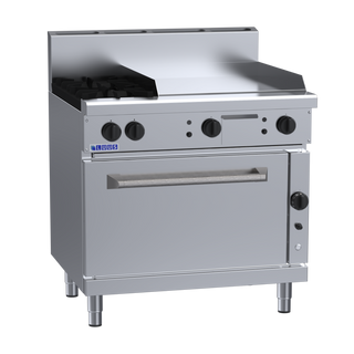 Luus RF-2B6P 900mm Gas 2 Burner 600mm Griddle Range & Convection Oven RF-2B6P-LPG