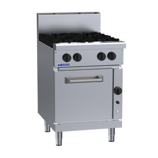Luus RF-4B 600mm Commercial 4 Burner Range with Convection Oven RF-4B-LPG