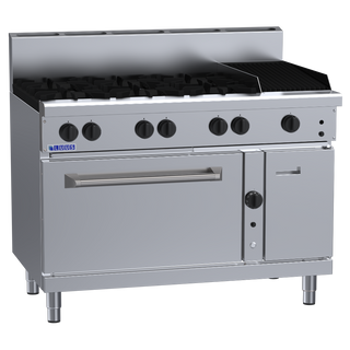 Luus RF-6B3C 1200mm Gas 6 Burner 300mm Chargrill Range & Convection Oven RF-6B3C-LPG