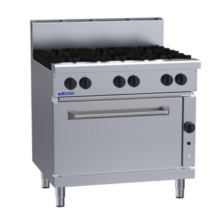Luus RF-6B 900mm Commercial 6-Burner Range with Convection Oven RF-6B-NG