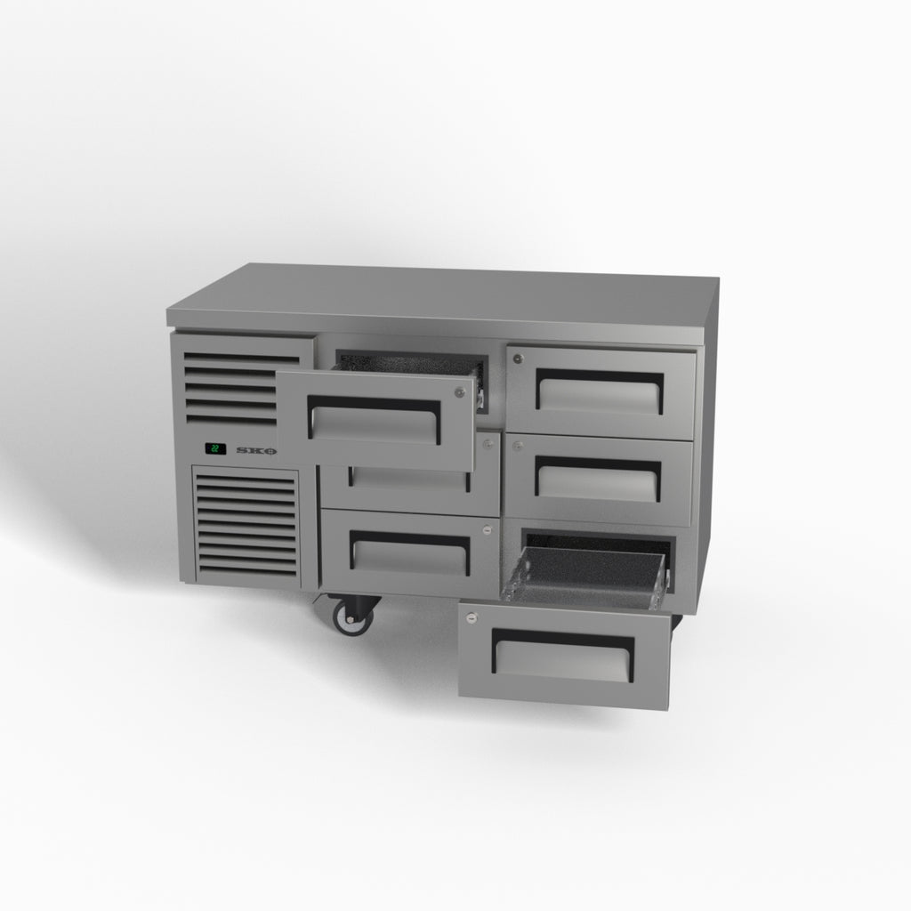 Skope ReFlex 6 Drawer Underbench GN 1/1 Fridge 248L - RF7.UBR.2.D6