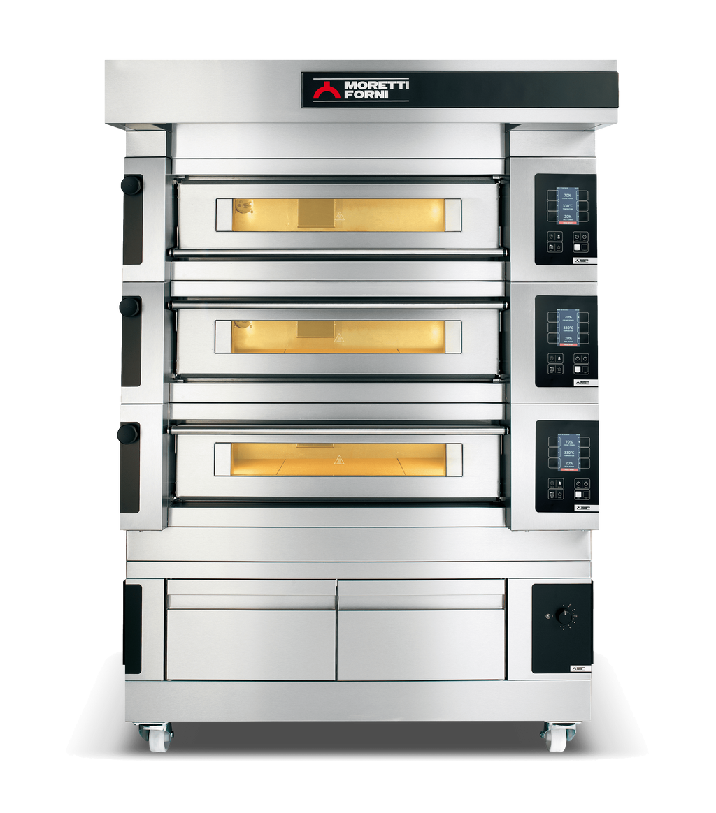 Moretti Forni serieS Triple Deck Bakery Oven on Prover - 18 x 60x40cm Tray