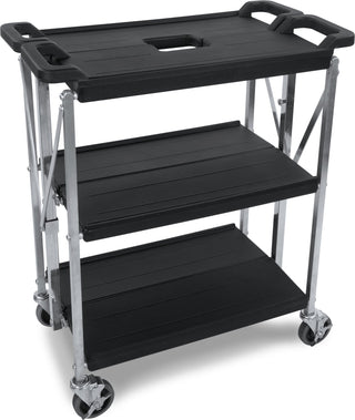 Carlisle Black Small Fold ‘N Go® Cart. Unfolded 406mm x 749mm x 908mm Folded: 229mm x 749mm - SBC152103