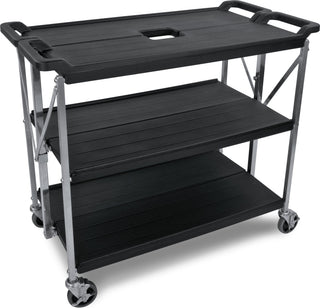 Carlisle Black Large Fold ‘N Go® Cart. Unfolded: 520mm x 1016mm x 1099mm Folded: 267mm x 1016mm - SBC203103