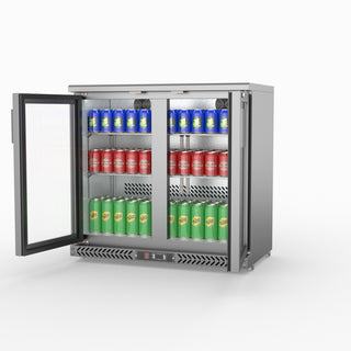 Two Door Stainless Steel Bar Cooler - Thermaster SC248SG