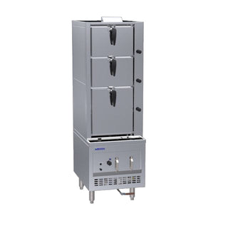 Luus 600mm 3 Deck Steam Cabinet SCM-60-NG - Natural Gas