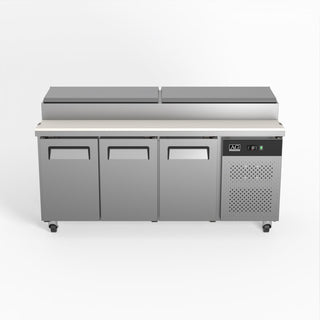 AG 3 Door Saladette Fridge - Fits 8 x 1/3 GN Trays SH3000-700