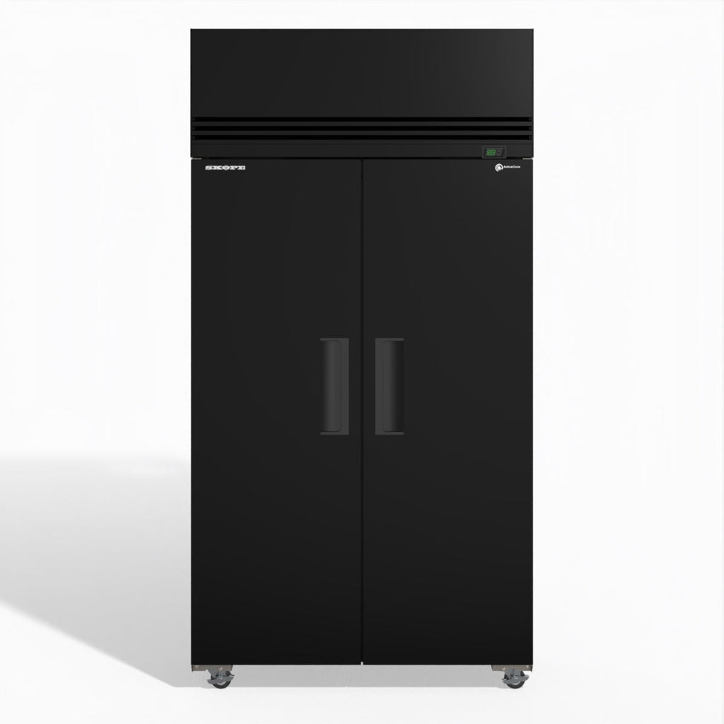 Skope SKFT1000NS-A 2 Solid Door Upright Display or Storage Freezer - Black