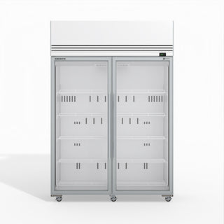 Skope SKFT1300N-A 2 Glass Door Upright Display or Storage Freezer - White