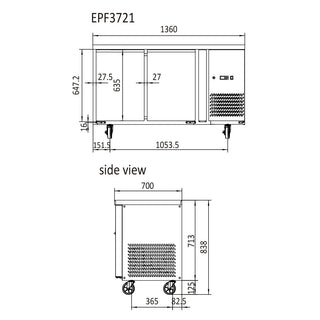 Atosa Glass Two Door Cooling Table EPF3721