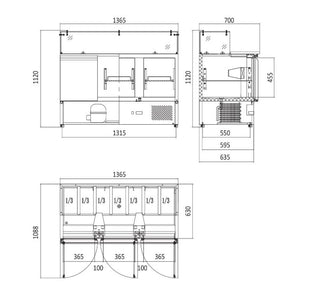 Atosa Pizzatable Saladette ESL3864