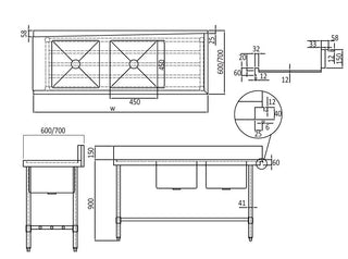 Mixrite Stainless Steel Dishwasher Double Inlet Left Sink - 700mmD WSS27165R