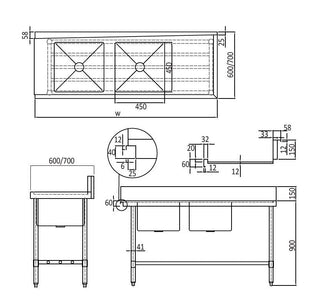 Mixrite Stainless Steel Dishwasher Double Inlet Right Sink - 700mmD WSS27165L