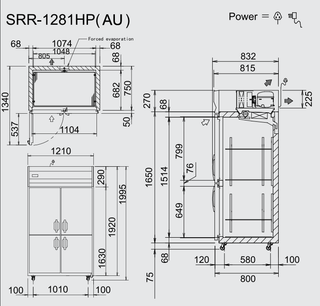 Upright Chiller Fridge 1080L - - Panasonic SRR-1281HP