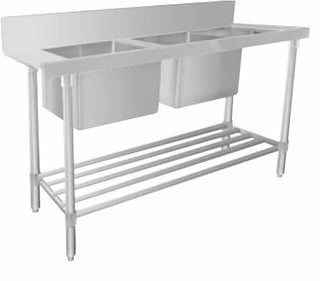 Mixrite Stainless Steel Dishwasher Double Inlet Left Sink - 700mmD WSS27165R