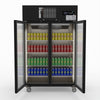 Double Door Upright Display Fridge (Black) - Thermaster SUCG1000B