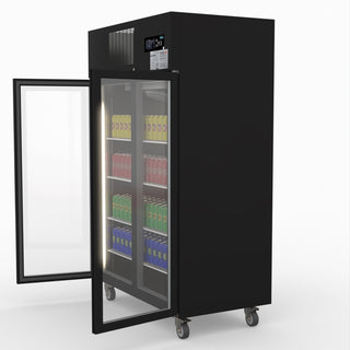 Double Door Upright Display Fridge (Black) - Thermaster SUCG1000B