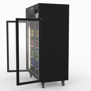 Double Door Upright Display Fridge (Black) - Thermaster SUCG1000B