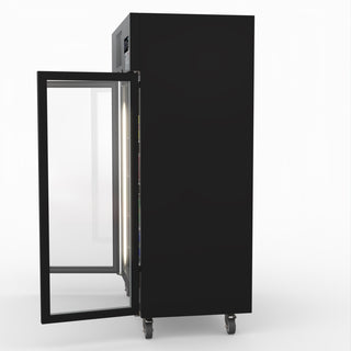 Double Door Upright Display Fridge (Black) - Thermaster SUCG1000B