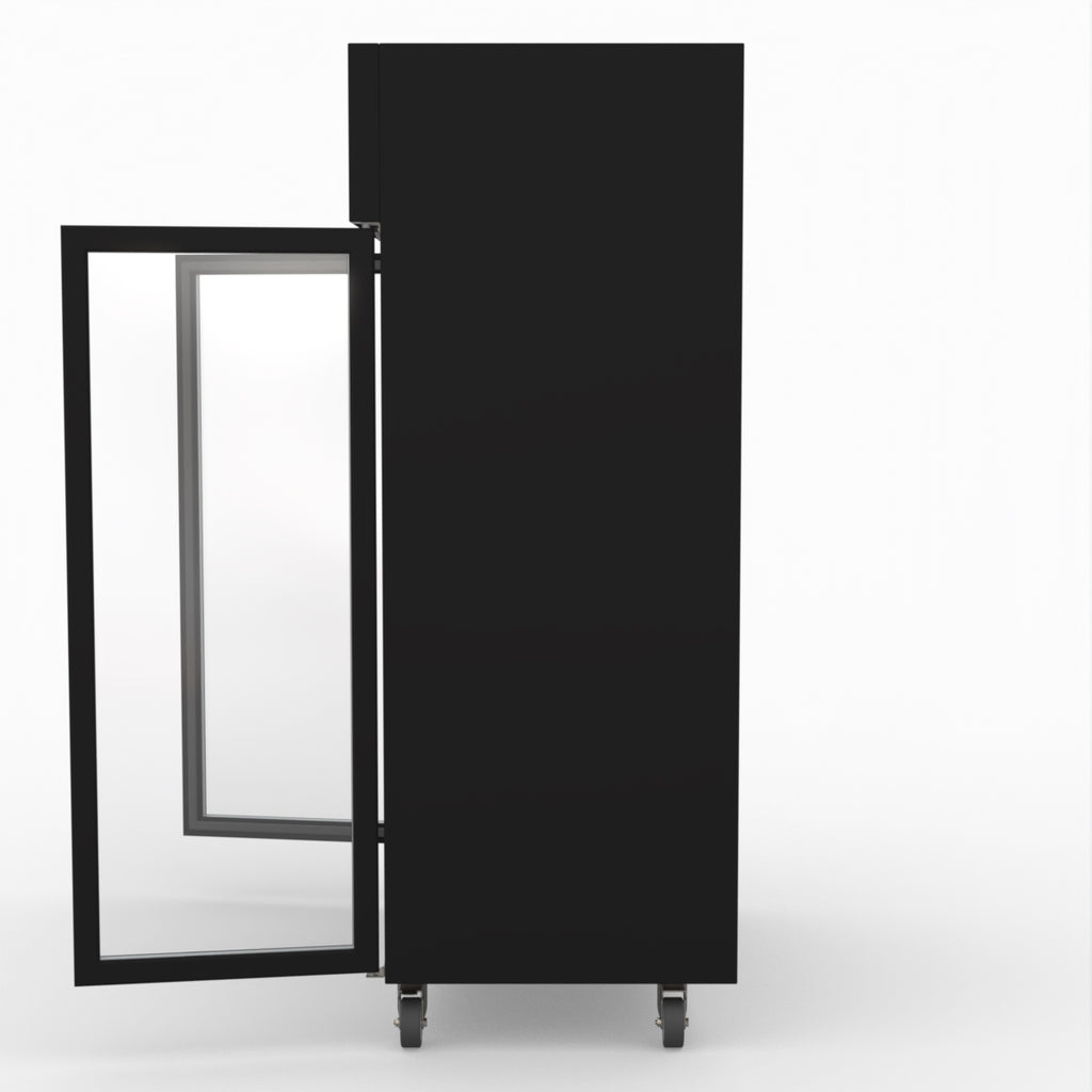 Double Door Upright Display Fridge (Black) - Thermaster SUCG1000B