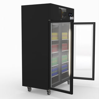 Double Door Upright Display Fridge (Black) - Thermaster SUCG1000B