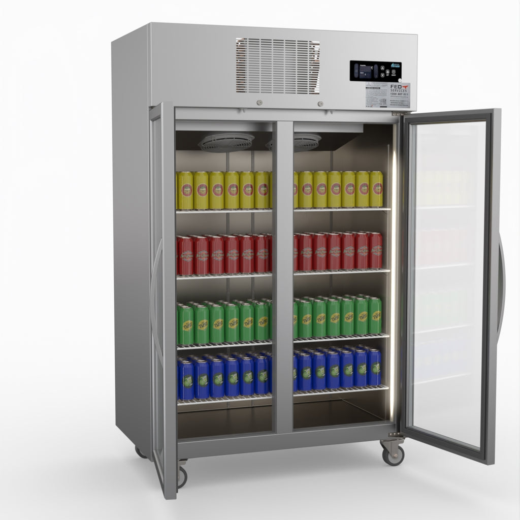 Double Door Upright Display Fridge - Thermaster SUCG1000